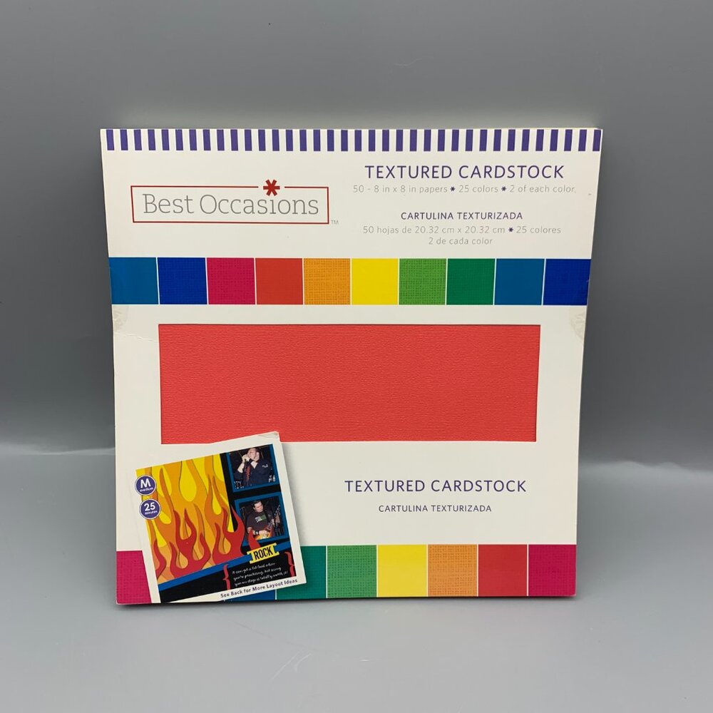 NEW Best Occasions 8"x8" BRIGHT Textured Cardstock Paper Pad (50 Sheets)